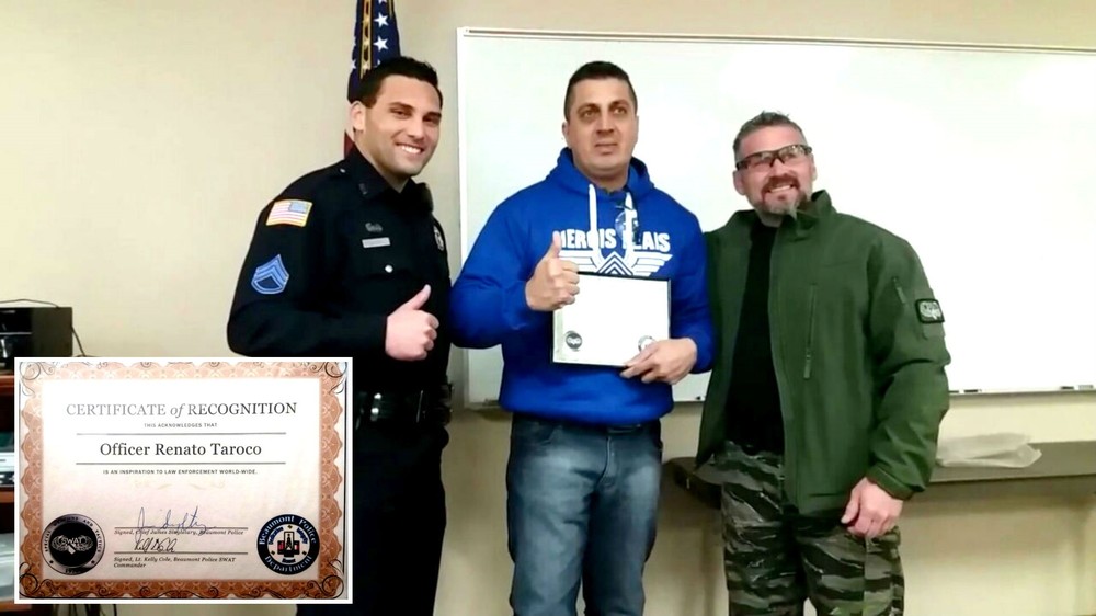 Policial-herói brasileiro recebe homenagem da SWAT nos EUA - 1
